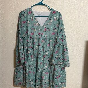 Love Floral Mini Dress - Green
